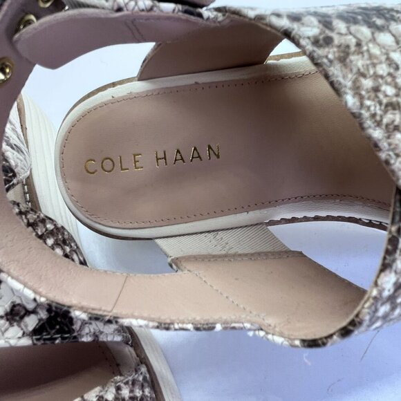 Cole Haan Women's Originalgrand Platform Sandals Size 6 Snake Print - Picture 8 of 13